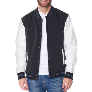 Varsity Jacket para hombre que muestra un ajuste moderno y limpio con bordes acanalados y un acabado suave hecho para vestirse en temporada de frío - Product Image 5