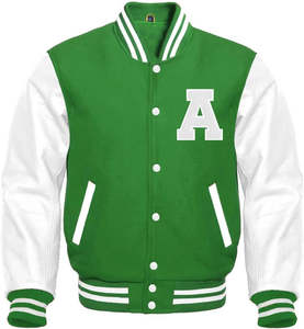 Chaqueta Universitaria Azul y Blanca de Moda, Personalizada, al por Mayor, de Alta Calidad, Unisex, Estilo Urbano, con Parches, Camuflaje, Cuero, para Invierno - Product Image 4