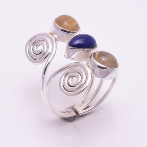 925 argent Sterling femmes mode naturel améthyste citrine soleil pierre anneau à la main femmes mode 925 bijoux exportateur - Product Image 2