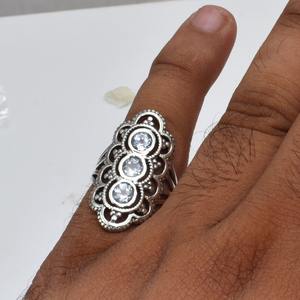 Bague de fiançailles en argent sterling 925 rhodié, topaze bleue, sertie à la main, forme goutte d'eau, certifiée par un tiers, naturelle - Product Image 2