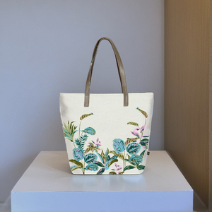 Forro de lona de algodón de yute Natural 100%, bolso de mano con parche bordado hecho a mano con flecos bohemios, bolso de compras de estrella ecológico para mujer - Product Image 6