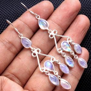 Pendientes de Ópalo para Mujer, Ópalo de Fuego Azul, Plata de Ley 925, Chapado en Oro Rosa, Joyería Moderna para Regalo de Boda o Fiesta - Product Image 3