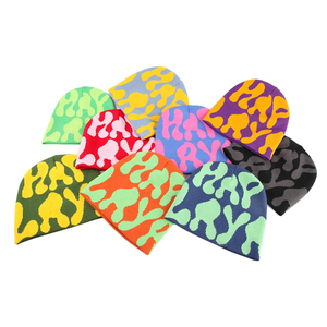 Meilleure vente unisexe 100% acrylique hiver tricoté chapeau Logo personnalisé imprimé Jacquard Beanie Direct haute qualité Mohair fabricant - Product Image 2