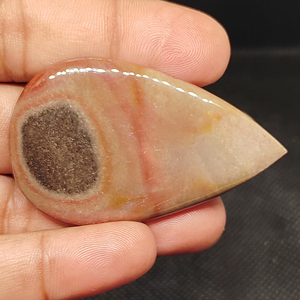 พลอยโพลีแกรมสีน้ำตาลธรรมชาติทรงหลังเบี้ย ขนาดคละ สำหรับงานออกแบบจี้และแหวน - Product Image 2