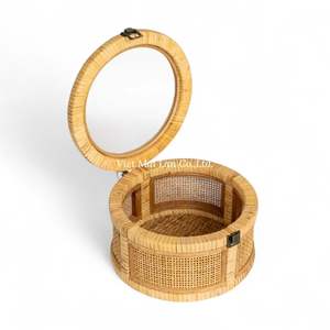 Sustainable <b>Round</b> Rattan Storage <b>Box</b> For Home Storage And Interior Decoration for Wholesale - Product Image 3