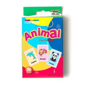 儿童闪存卡教育蒙特梭利教育玩具动物婴儿游戏闪存卡/认知卡