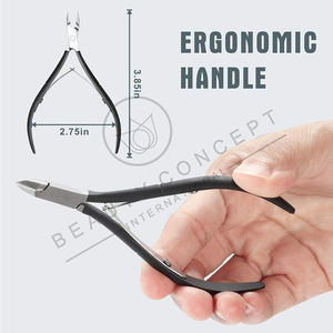 Stainless Steel Cuticle Trimmer Nippers Nail Clippers Non-slip Colored Handle Wide Jaw Opening Precise Removal Durable Washable - Product Image 3