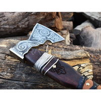 Hache Viking de qualité industrielle avec manche en bois Hachette d'extérieur en acier à haute teneur en carbone