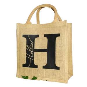 Bolso de compras reutilizable y ecológico, bolsa de transporte de yute de arpillera, bolsa de yute personalizada con asa - Product Image 2