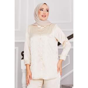 Jacquard para conjunto crema de 2 piezas pantalón doble largo para niños - Product Image 1