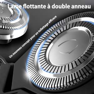 Rasoir électrique pour homme avec triple lame et tondeuse intégrée, rasage humide/sec, charge USB, étanche IPX7, écran LCD - Product Image 3