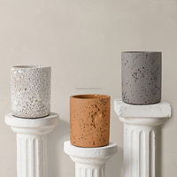 Pot à bougie en béton vide fait main, texture givrée originale, support unique en ciment pour bougies parfumées à remplir