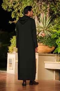 Nouvelle arrivée, robe longue pour homme de style saoudien, design moderne, manches longues, en polyester, tenue de l'Aïd, tissu respirant, abaya - Product Image 5