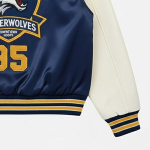 Chaqueta de Béisbol Varsity para Hombre, Bordado Chenille Ecológico, Logotipo Personalizado Frontal, Resistente al Viento, Transpirable, Estilo Urbano, Gran Venta - Product Image 5