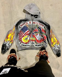 Básicos de alta calidad, sudadera de mezcla de algodón 100% algodón visita bordado antiguo logotipo personalizado térmico Puff estampado al por mayor - Product Image 2