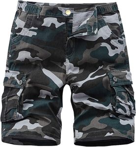 Short Cargo Tactique d'Été pour Hommes Respirant à Séchage Rapide Multi-Poches Pantalon à Boutons Décoration Décontractée Style Front Plat - Product Image 1