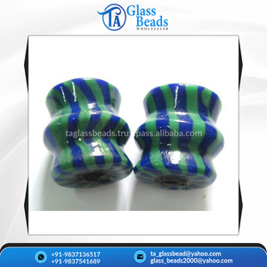 No.1, el mejor precio del exportador indio, fabricación de joyas DIY, cuentas de vidrio verde azul, técnicas hechas a mano de 10mm, surtido - Product Image 4