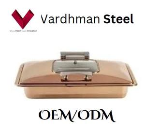 Suministro Directo de Fábrica de Chafing Dish Rectangular de Acero Inoxidable Color Oro Rosa de 7L, Elegancia con Estilo en Oro Rosa de 7L - Product Image 5