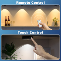 Lampu Puck dengan Remote Isi Ulang, Lampu Sentuh Bertenaga Baterai 1000mAh, Lampu Lemari Nirkabel yang Dapat Diredupkan, Lampu LED USB Tempel