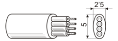 Scatola da 100 m. di cavo telefonico piatto a 4 vie 7x0,12 mm (Electro DH 49.050/4/M) - Product Image 2