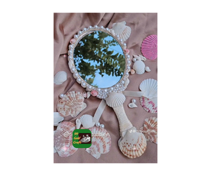 Espejo de concha hecho a mano de tendencia caliente: espejo de bolsillo de concha marina portátil, logotipo personalizado, regalo de concha marina perfecto para mujeres de moda - Product Image 1