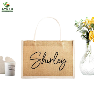 Sacs shopping en jute personnalisés avec logo marron pour supermarchés et centres commerciaux - Product Image 4