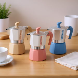 MYMOKA Cafetière Moka en aluminium 2 tasses, couleurs assorties 02CF167, cafetière portable - Product Image 3