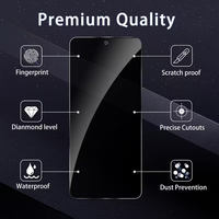 Protection d'écran en verre trempé pour téléphones Mi, anti-espion, couverture complète, résistant aux rayures, protection d'écran Android