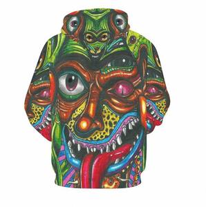 Sweats à capuche respirants à impression personnalisée vêtements de ville en coton mélangé de base pour hommes quantité minimale de commande bas pour hommes - Product Image 3