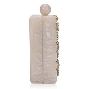 FaizaCraft Pochette de soirée en résine ornée de pierres pour sacs à main de fête de mariage pour femmes - Product Image 4