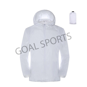 Chaqueta impermeable de Color blanco para la lluvia, venta al por mayor, completamente personalizada, impermeable, con capucha - Product Image 1