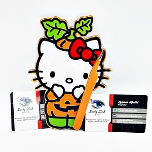 Customizable Halloween Cute Kitty Cat <b>Magnetic</b> Orange <b>Lash</b> Tile Custom Logo Glue Holder Eyelashes Tools Plastic for <b>Lash</b> - Product Image 2