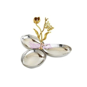 ชามผลไม้ทำจากเหล็กและอลูมิเนียมทรงกลมทำจากเหล็กหรูหราทันสมัยสำหรับงานแต่งงานงานปาร์ตี้ที่บ้านขายดีได้รับความนิยม - Product Image 3