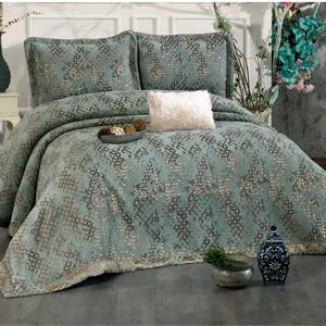 ชุดเครื่องนอนกูซิด ANNA 4 ชิ้น สีเทอร์ควอยซ์ ผ้าเชนิลล์ 100% ลายทอคลาสสิก ย้อมเส้นด้าย ซักได้ ป้องกันไรฝุ่น ขนาดคิงไซส์ สำหรับใช้ในบ้าน - Product Image 1