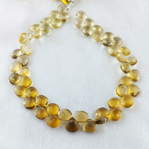 Pierres précieuses en Citrine naturelle à facettes en forme de cœur, brin de perles de 8 pouces de Long, taille 7-8mm environ pour la fabrication de bijoux cadeaux - Product Image 1