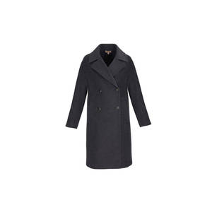 Abrigo de lana gris de doble botonadura con capucha y forro desmontable - Product Image 1