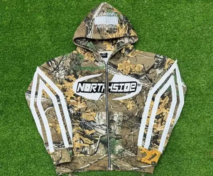 ชุดเซ็ตเสื้อฮู้ดลายพรางแขนยาวพร้อมซิปและกางเกงขาสั้นสำหรับผู้ชาย แบรนด์ North Side ผ้าโพลีเอสเตอร์ระบายอากาศได้ดี เหมาะสำหรับใส่ในฤดูใบไม้ร่วง - Product Image 4