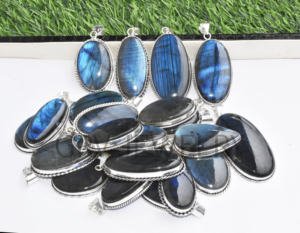 Lote al por mayor de colgantes de plata esterlina 925 étnicos hechos a mano, piedras preciosas de labradorita azul Natural para bodas, compromisos, fiestas - Product Image 5