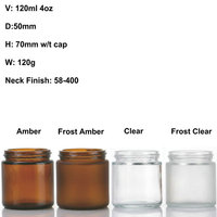 Bouteille en verre dégradé givré de 4 oz (120 ml) en gros, pot en verre givré à parois droites avec bouchon en ABS/aluminium/phénolique