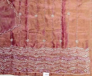 Designer moderne non cousu brodé à la main matériel miroitant Protection solaire taille libre indien traditionnel mode-avant costumes - Product Image 3