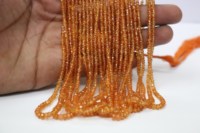 Collier de perles à facettes en grenat naturel Spessartite pour la fabrication de bijoux Rondelle de grenat orange