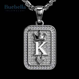 Elegante diseño helado Crown Ace K Naipe colgante 925 Plata y 18K chapado en oro Moissanite colgantes y dijes - Product Image 4