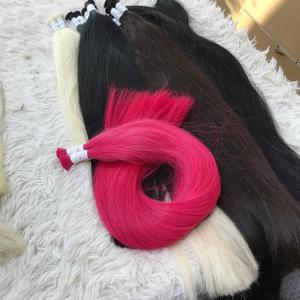 Hot Pink 100% Cabello virgen a granel Cabello humano crudo liso natural de alta calidad Un donante - Product Image 1