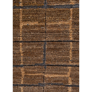พรมขนสัตว์ถักมือสีเบจและสีน้ำตาล รุ่น AKWJ-1034(CS-01) ลายเรขาคณิต สำหรับห้องนั่งเล่น ขนาด 9x12 ฟุต เหมาะสำหรับวัยรุ่น - Product Image 3