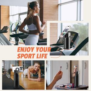 Bouteille d'eau de sport AINOPE avec paille et support magnétique pour téléphone, gourde isotherme en métal de 750 ml pour iPhone 17 16 <span class=keywords><strong>Pro</strong></span> Max avec trépied - Product Image 6