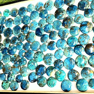 Shattuckite คริสตัลปาล์มพลอยธรรมชาติเรียบอัญมณีทรงหลวมงานแฮนด์เมดกึ่งมีค่าบำบัด - Product Image 1