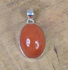 Colgante de piedras preciosas de Color rojo con forma ovalada, regalo de boda perfecto para el amor, piedra preciosa cornalina de Plata de Ley 925 con sello 925 - Product Image 2