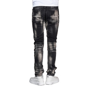 OEM Elástico Casual Ropa al aire libre Tendencia Pintura Splash Agujero Casual Jeans Pantalones de mezclilla Rasgado Stretch Skinny Jeans Hombres - Product Image 2