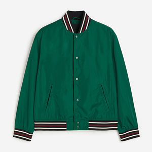 2025 Varsity totalmente personalizado llano adulto OEM fabricante al por mayor personalizado Color sólido 100% poliéster satén hombres chaqueta Bomber - Product Image 1