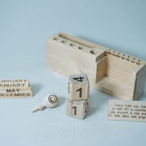 Organizador de escritorio de madera inteligente y elegante con calendario Oficina promocional Esencial para Productividad y regalos de negocios - Product Image 6